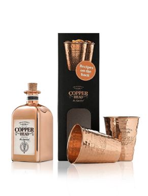 Copperhead Gin & 2 Copper Cups Gift Set 50cl